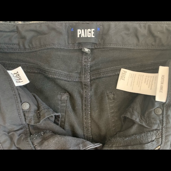 Paige Hoxton Ripped Raw Hem Skinny Jeans in DARK SHADOW DESTRUCTED - Picture 4 of 7